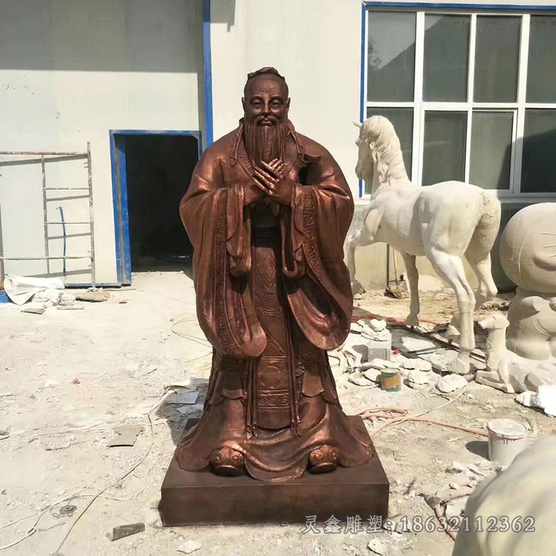 春秋孔子广场人物铜雕