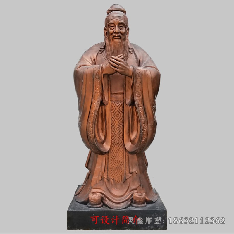 仿铜孔子雕塑，玻璃钢名人雕塑 (1)
