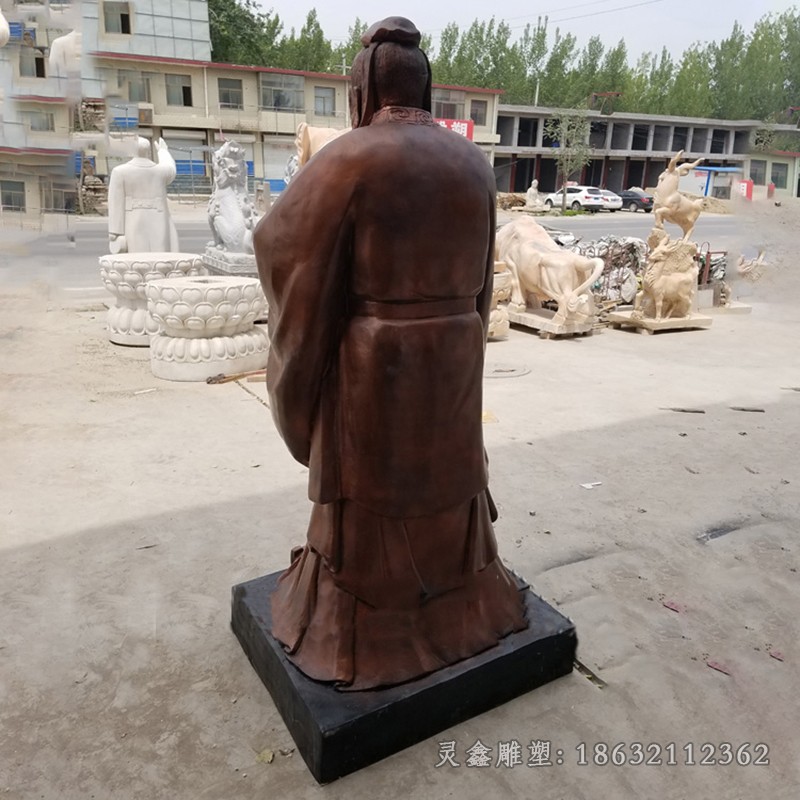 春秋孔子公园人物铜雕
