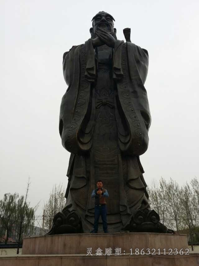 春秋孔子园林人物铜雕