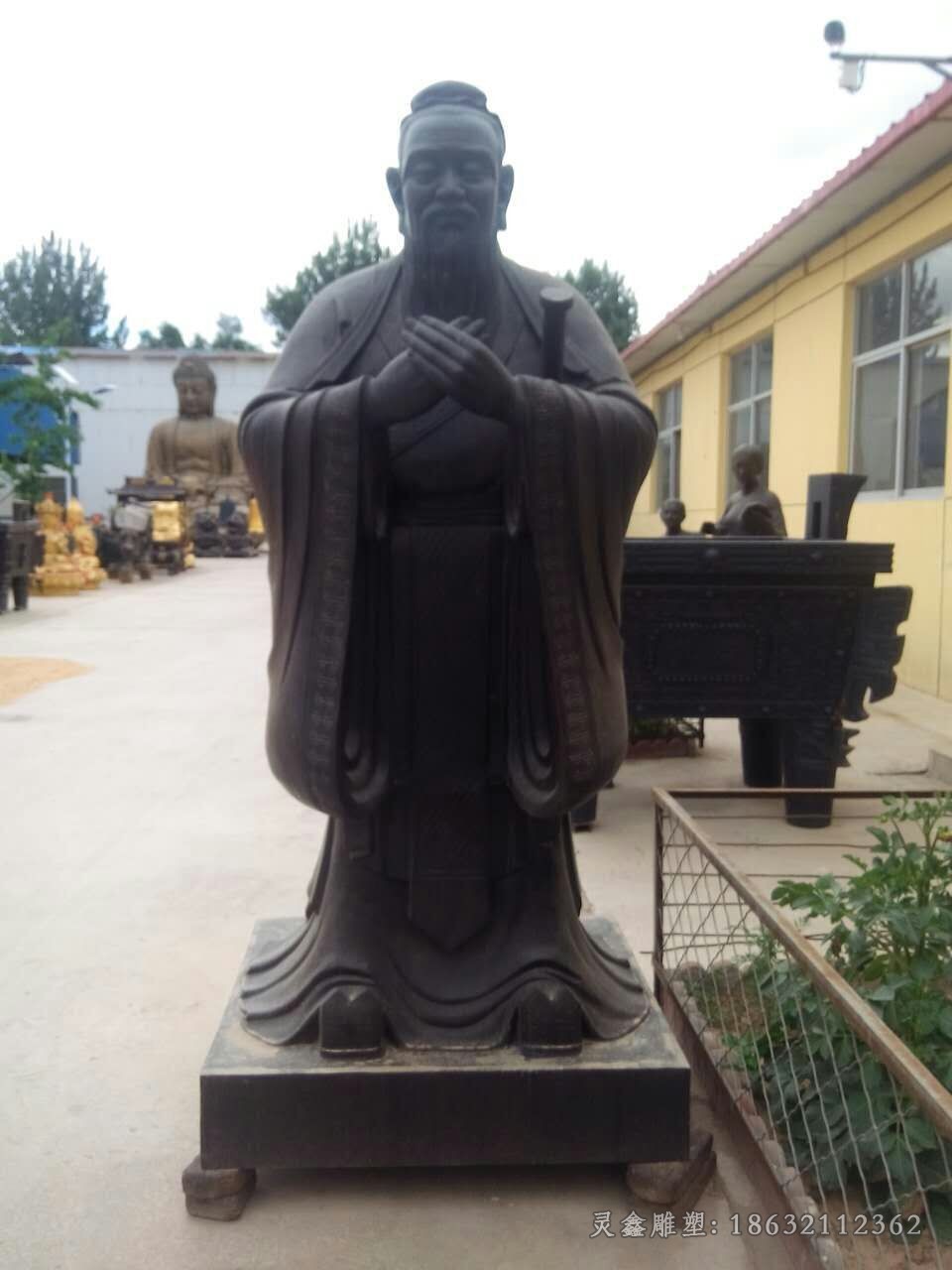 春秋孔子园林人物铜雕