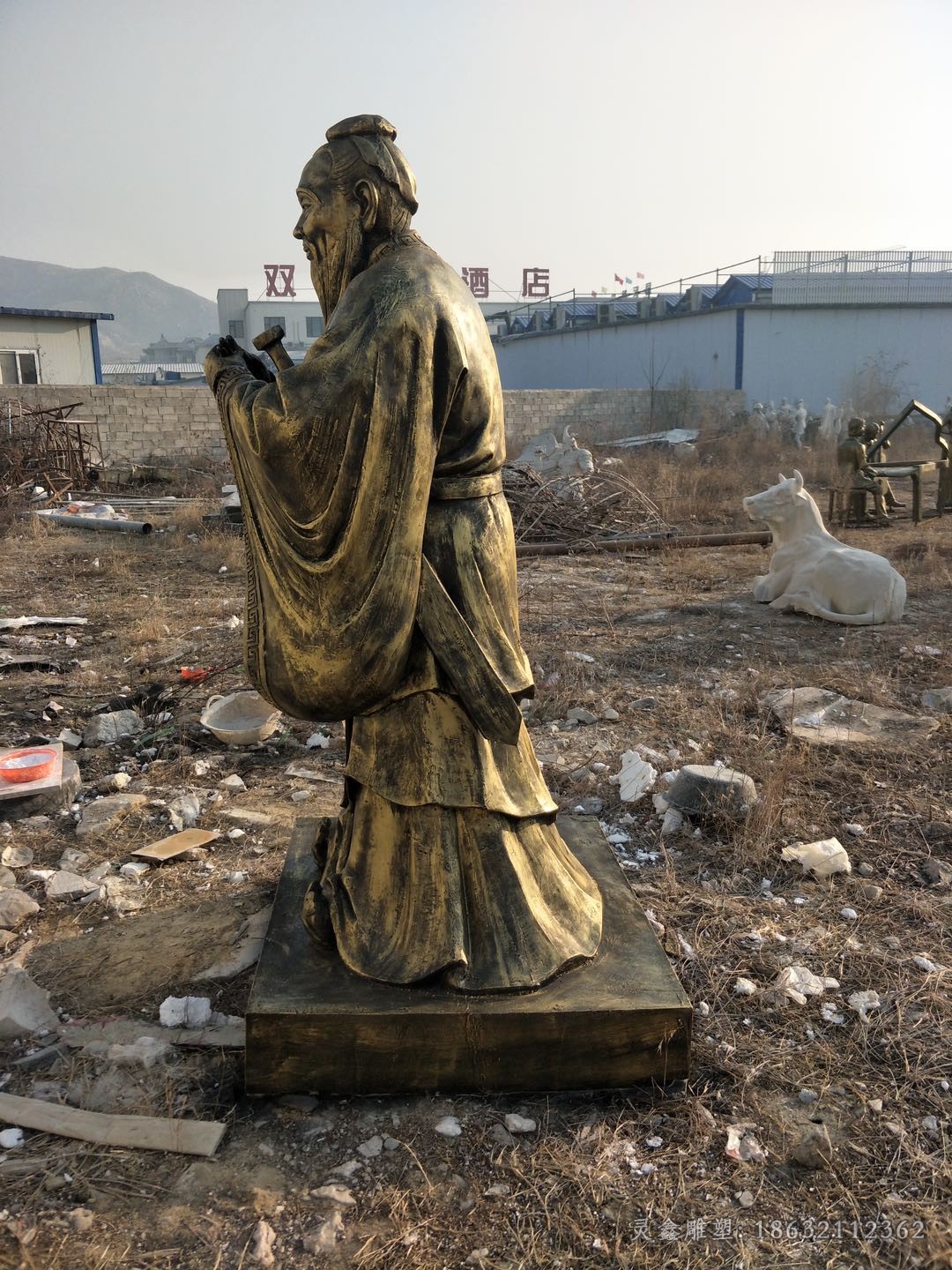 教育家孔子校园人物铜雕