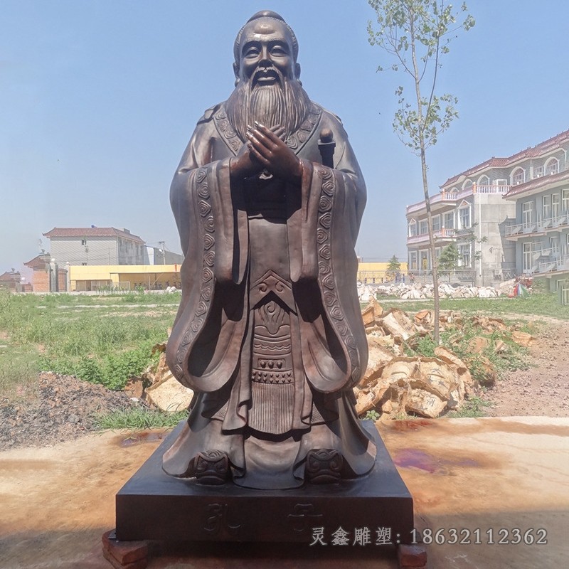 教育家孔子园林人物铜雕
