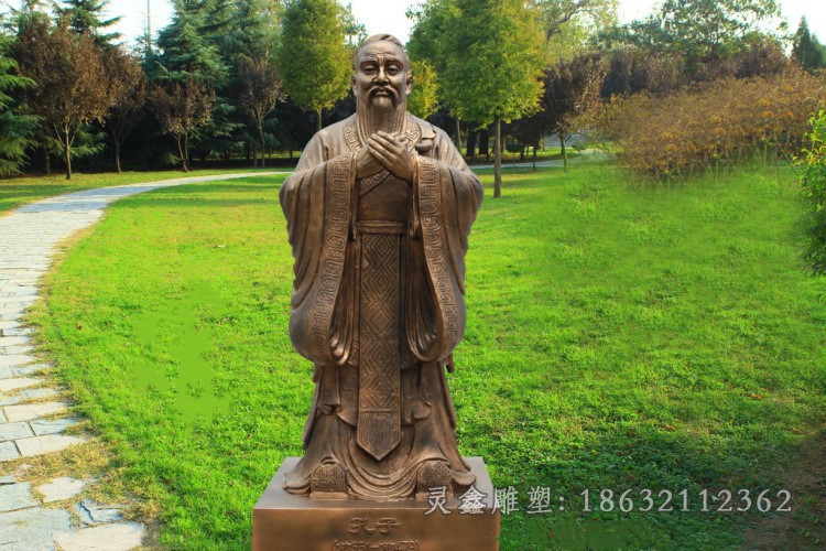 教育家孔子商场人物铜雕