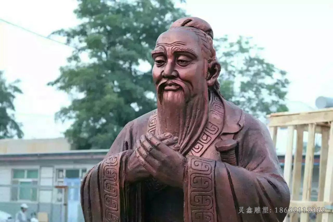 教育家孔子人物标志铜雕