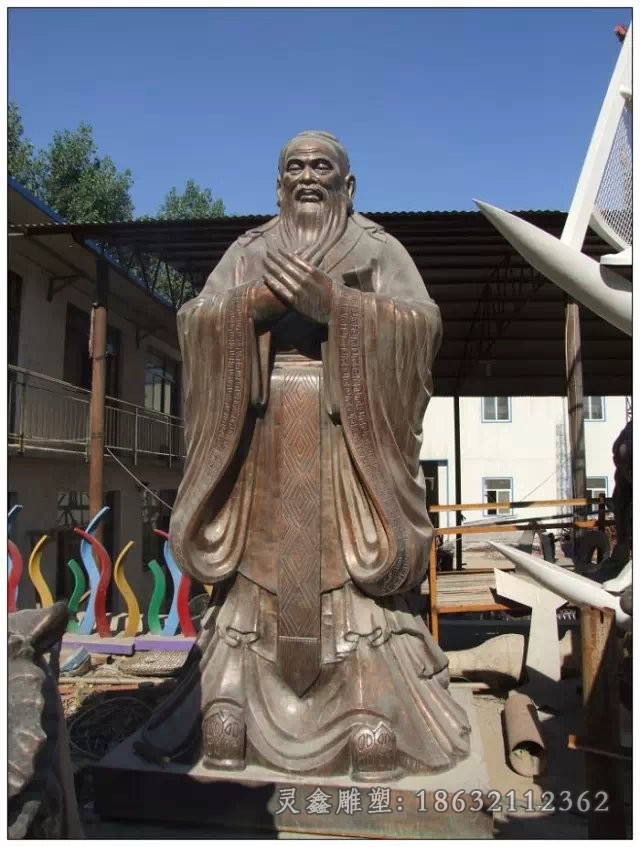 教育家孔子人物小品铜雕