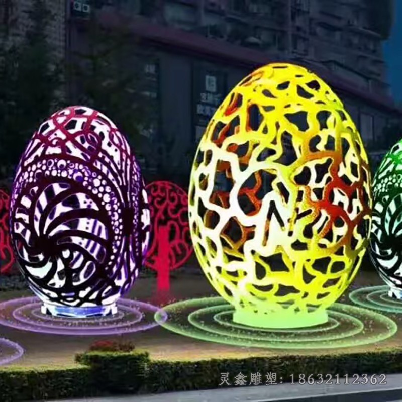 不锈钢发光镂空球抽象雕塑