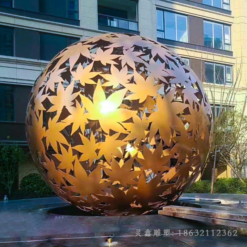 金色镂空球广场不锈钢雕塑