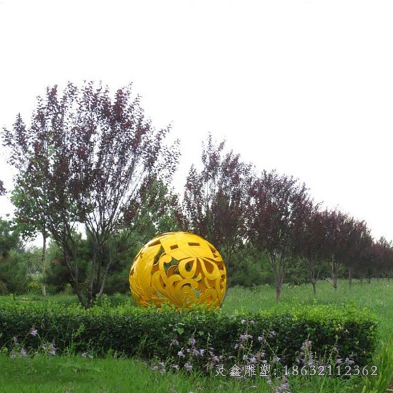 金色镂空球商场不锈钢雕塑