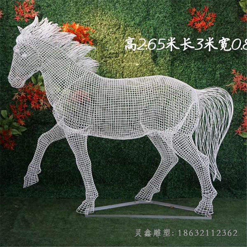 不锈钢马动物雕塑 (1)