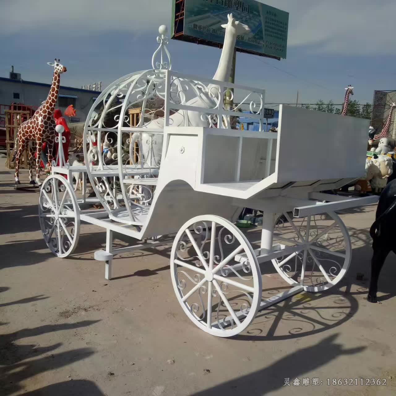 不锈钢马车景观标志雕塑