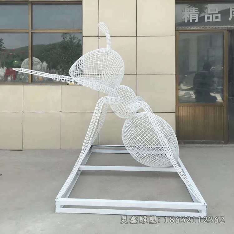 不镂空蚂蚁不锈钢动物雕塑