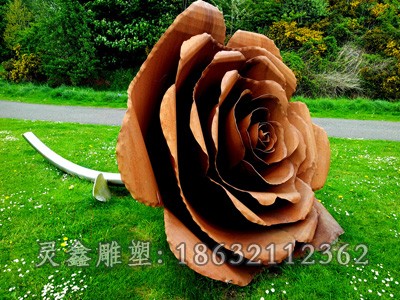 不锈钢玫瑰花广场雕塑