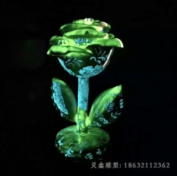不锈钢玫瑰花园林雕塑