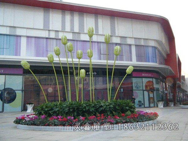 抽象花朵公园不锈钢雕塑