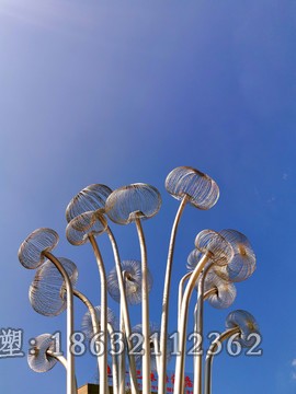 抽象花朵园林不锈钢雕塑