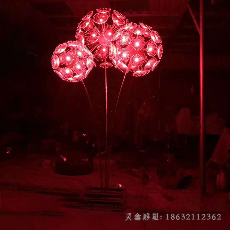 发光蒲公英不锈钢景观雕塑