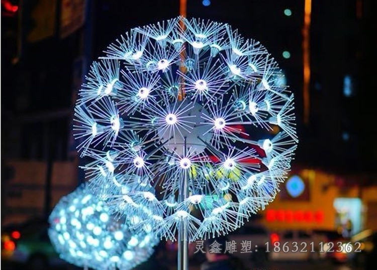 发光蒲公英抽象不锈钢雕塑