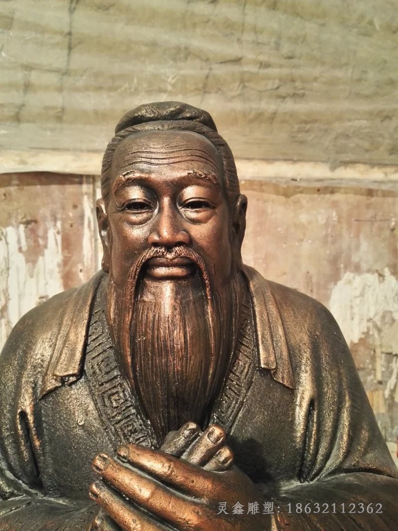 古代孔子校园人物铜雕