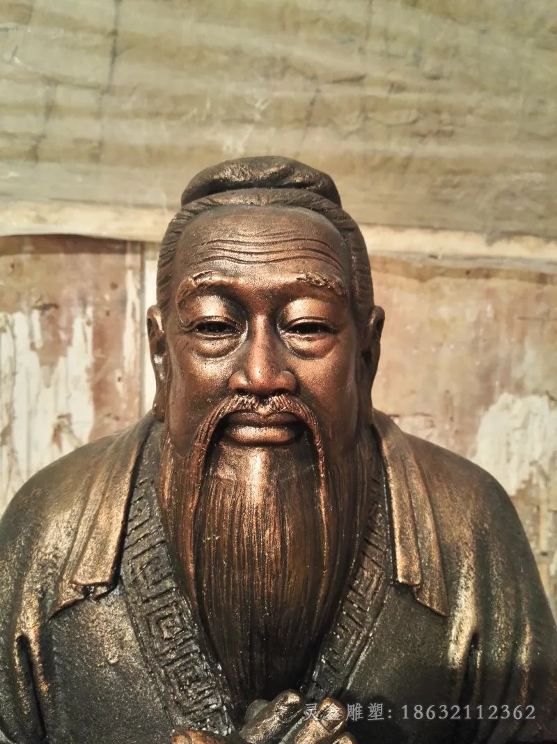 古代孔子校园人物铜雕