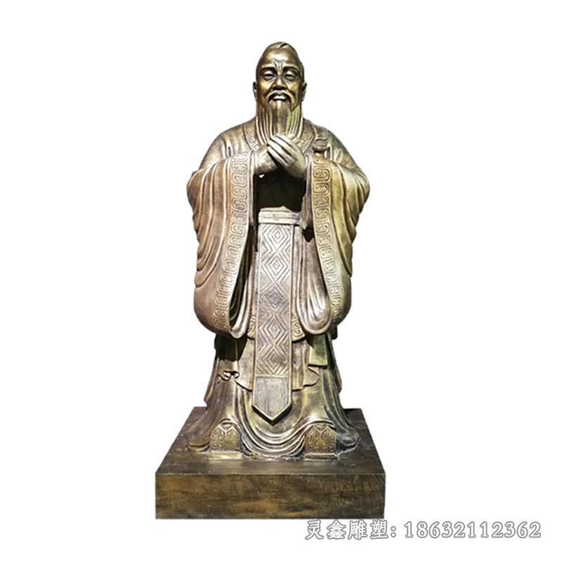 古代孔子景区人物铜雕