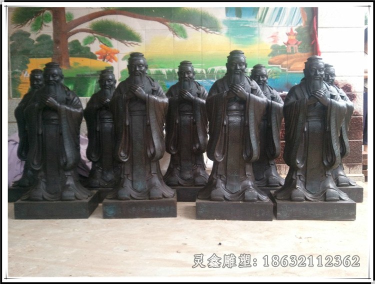 古代孔子公园景观铜雕