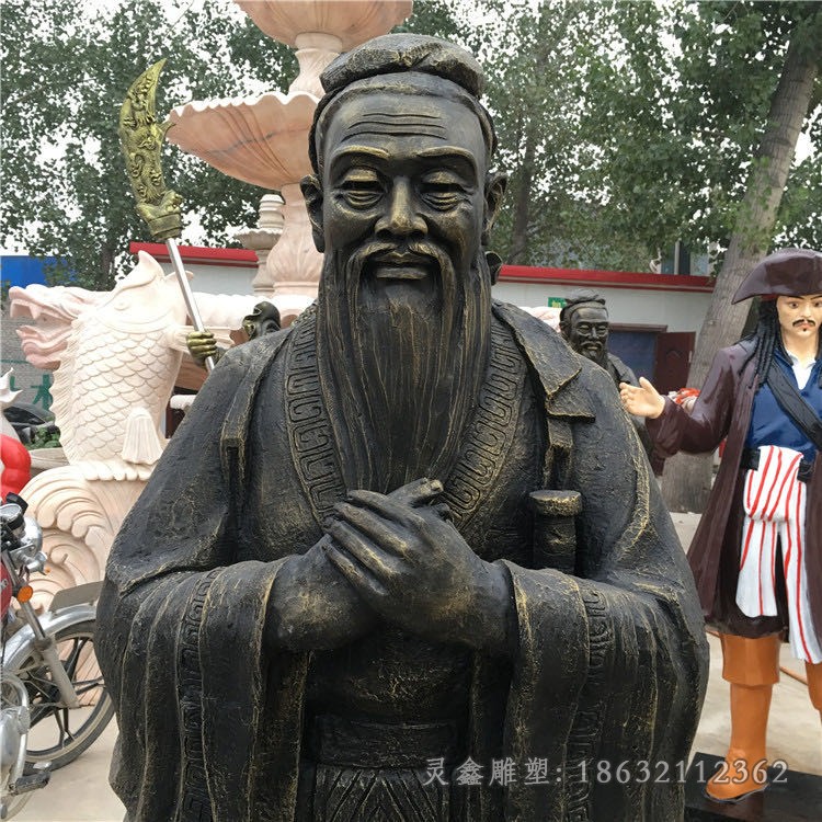 古代孔子小区景观铜雕