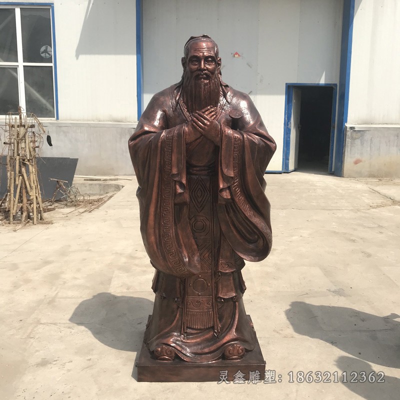 古代孔子商场景观铜雕