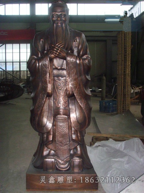 古代孔子名人标志铜雕