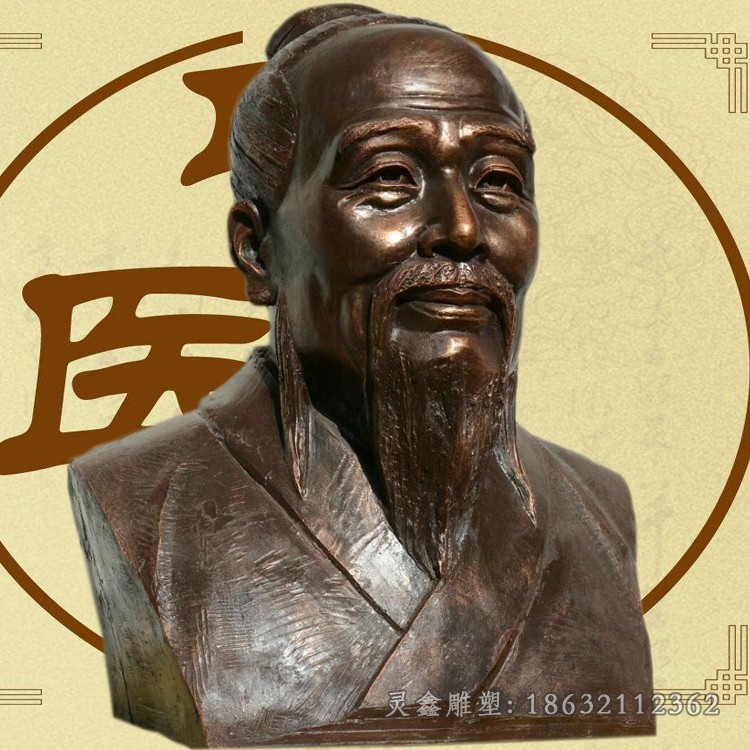 名医扁鹊城市胸像铜雕