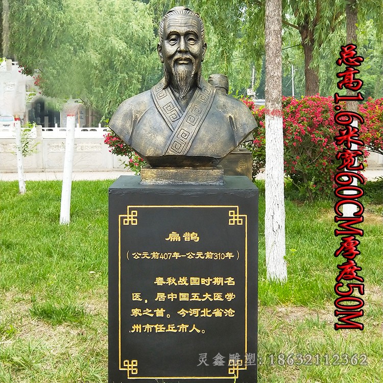 名医扁鹊校园胸像铜雕