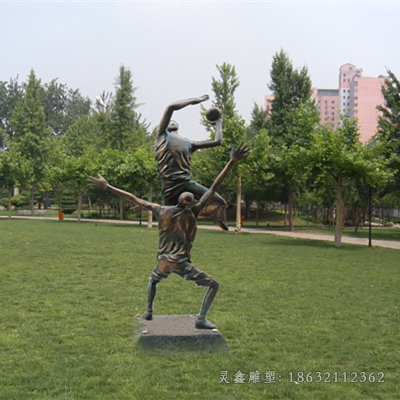 打篮球景区人物铜雕