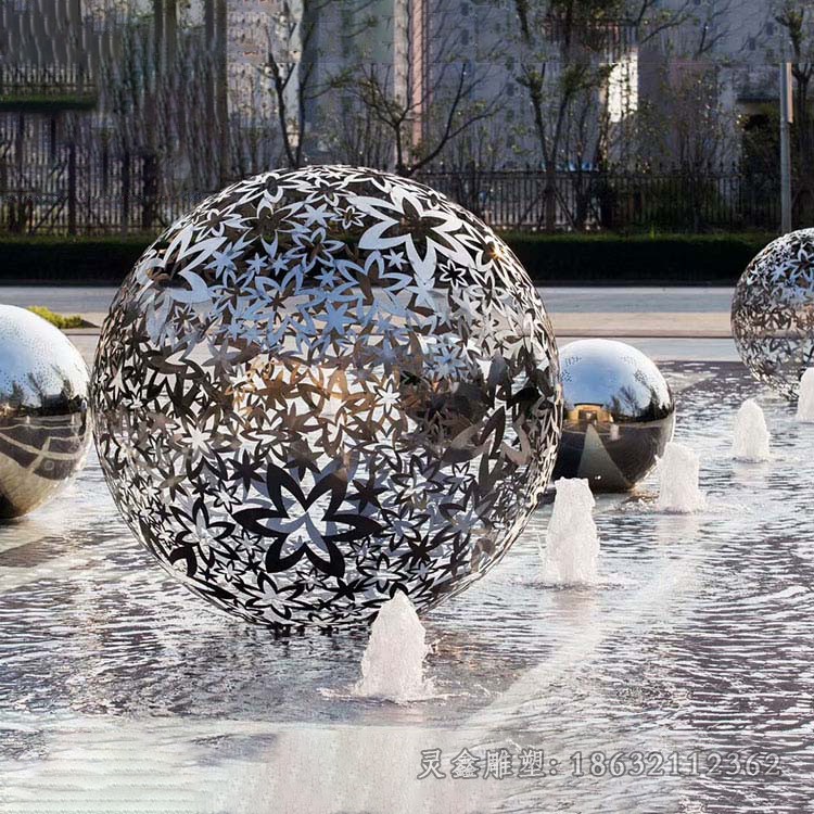 不锈钢镜面镂空球标志雕塑不锈钢镜面镂空球标志雕塑