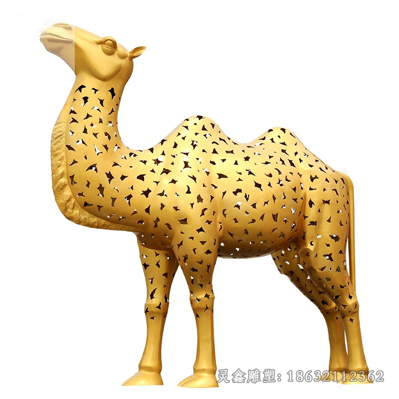 不锈钢动物骆驼校园雕塑
