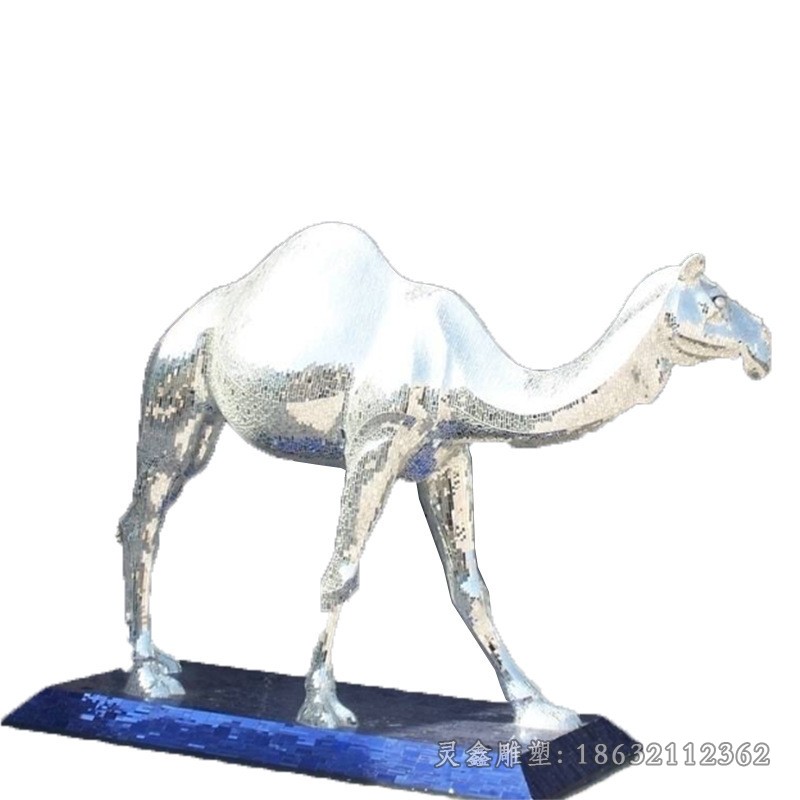 不锈钢动物骆驼景区雕塑