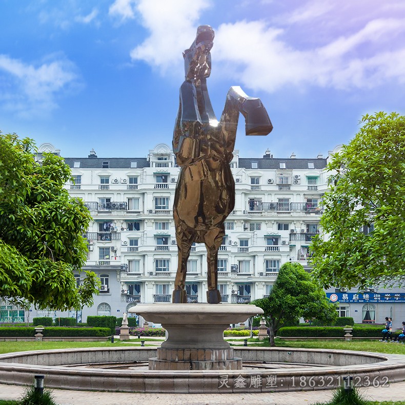 不锈钢飞马园林景观雕塑