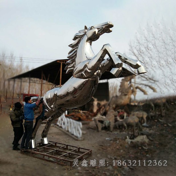 不锈钢飞马小区景观雕塑