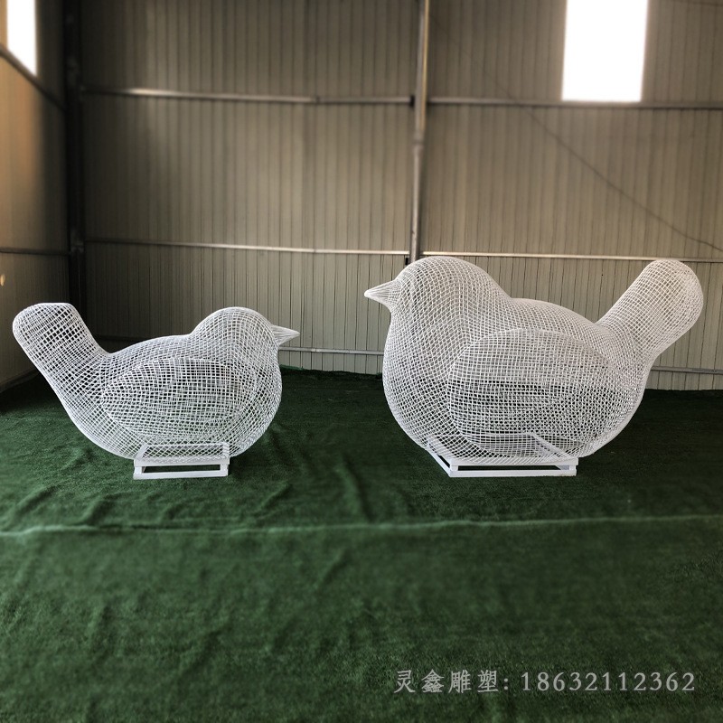 不锈钢镂空小鸟标志雕塑