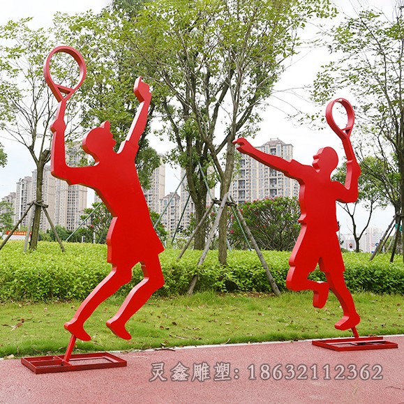 不锈钢羽毛球运动景区雕塑