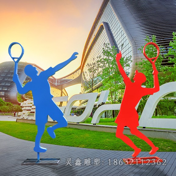 不锈钢羽毛球运动商场雕塑