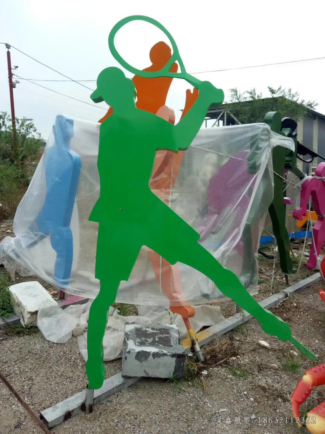 不锈钢羽毛球运动景观雕塑