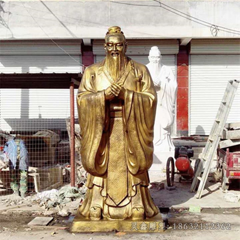 古代教育家孔子广场铜雕