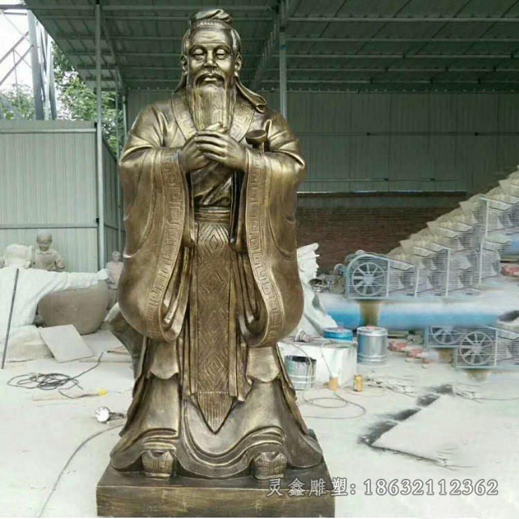 古代教育家孔子园林铜雕