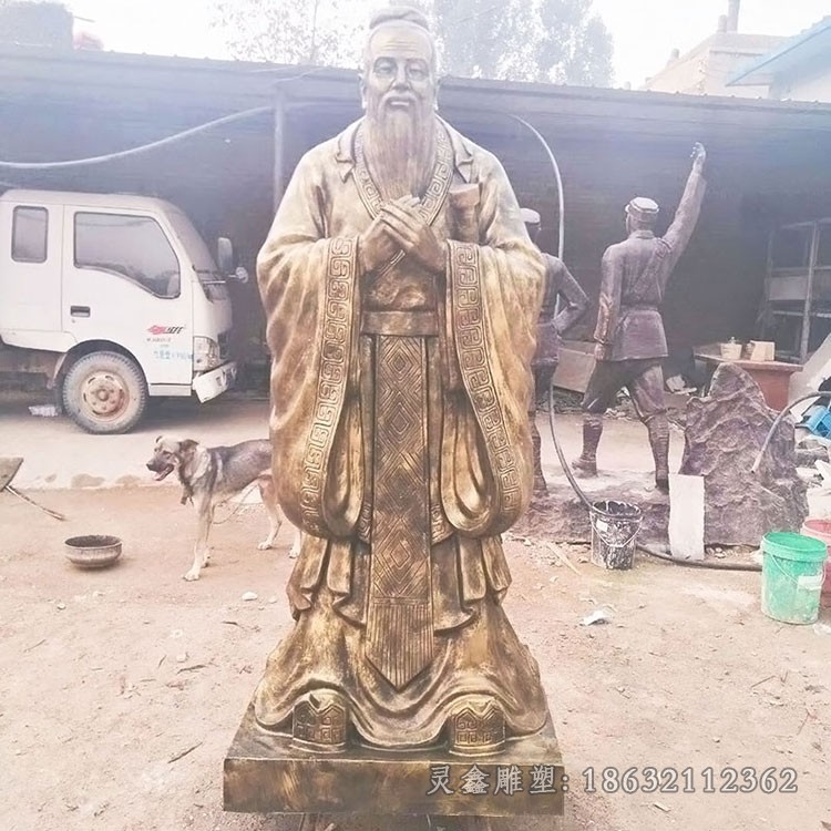古代教育家孔子小区铜雕