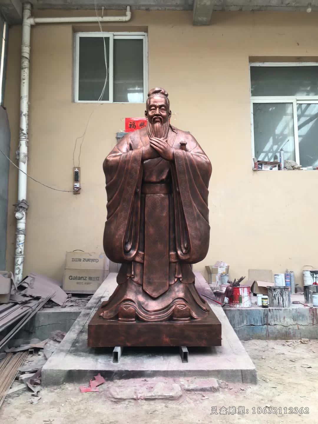 古代教育家孔子名人铜雕