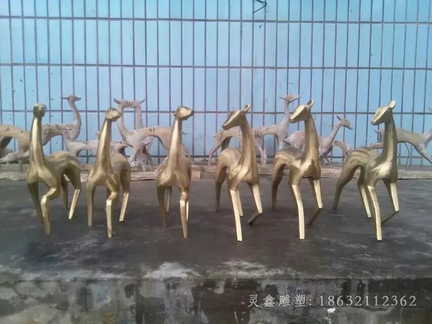 抽象群鹿园林景观铜雕