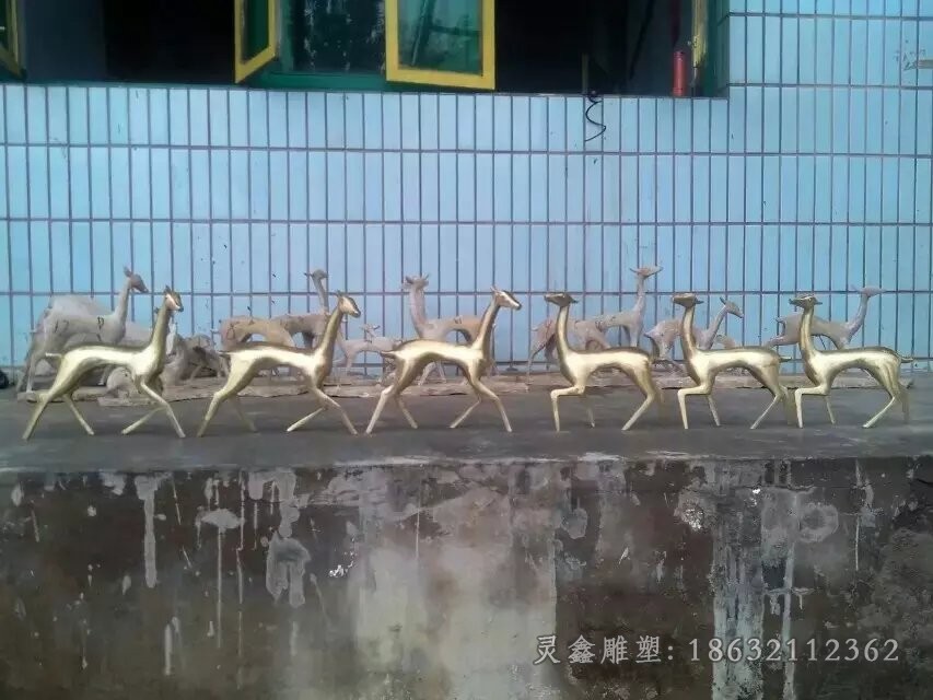 抽象群鹿园林景观铜雕