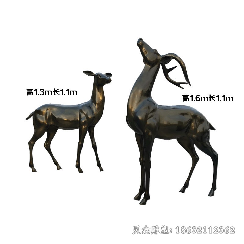 抽象鹿小区景观铜雕
