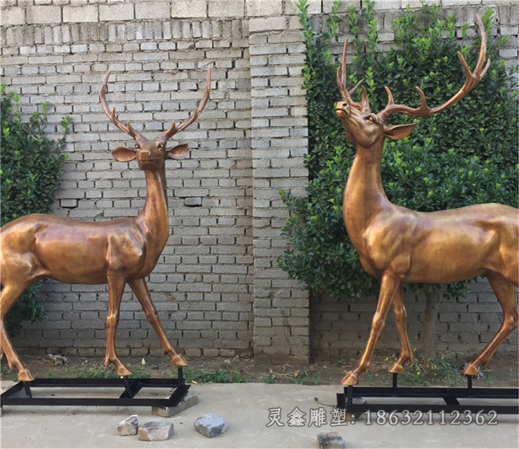 抽象鹿庭院景观铜雕