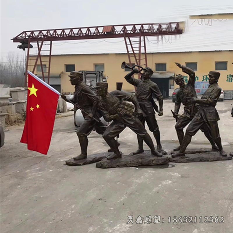 红军冲锋商场人物铜雕